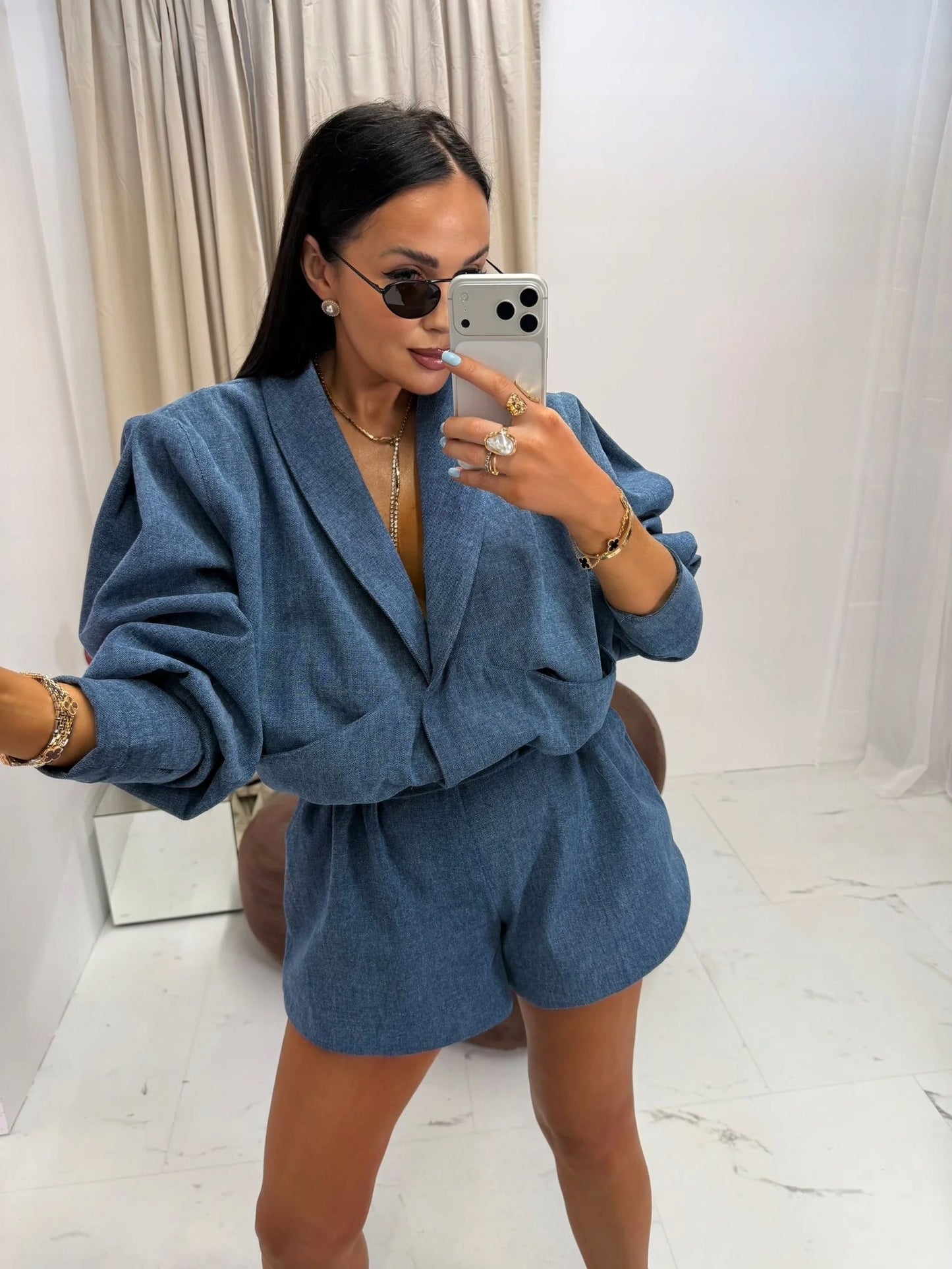 Spodenki Tessa Jeans - La Milla ROZMIAR S Niebieski LAMILLA