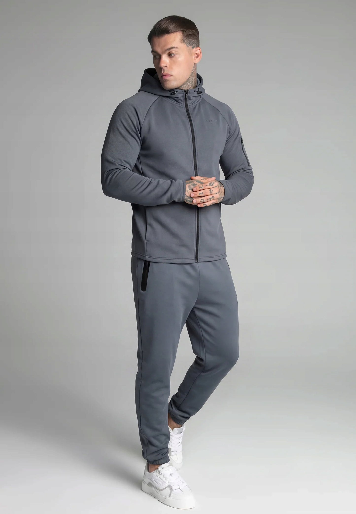 SIKSILK Bluza Męska Niebieska Rozpinana SS-28281 Full Zip Hoodie Premium L
