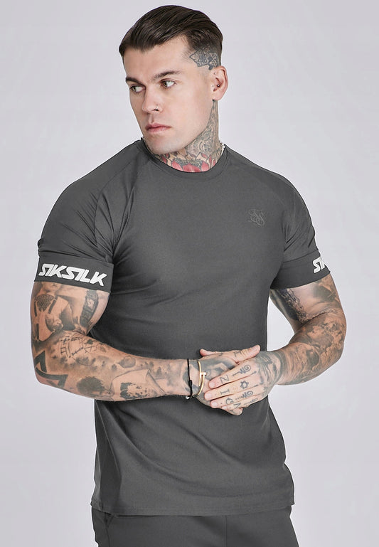 SIKSILK T-shirt męski szary SS-27851 Tech T-shirt rozmiar XL