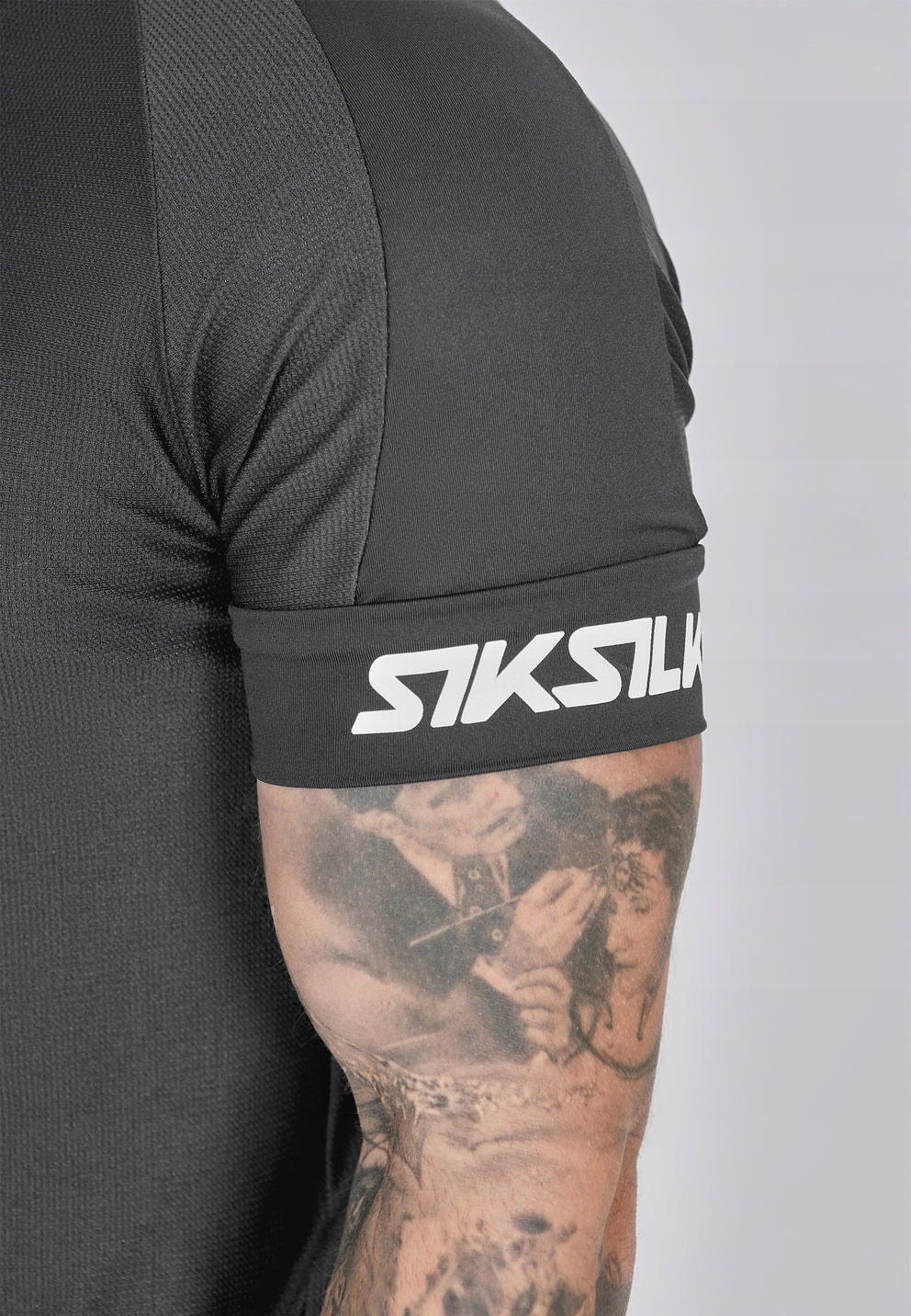 SIKSILK T-shirt męski szary SS-27851 Tech T-shirt rozmiar M