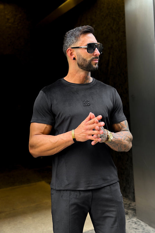 Brandenburg komplet dresowy krótki t-shirt i spodenki ALONSO SILK czarny XL