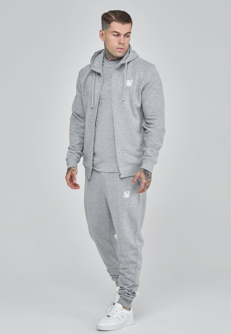 SIKSILK Bluza szara rozpinana SS-26933 Essentials Full Zip Hoodie rozmiar M