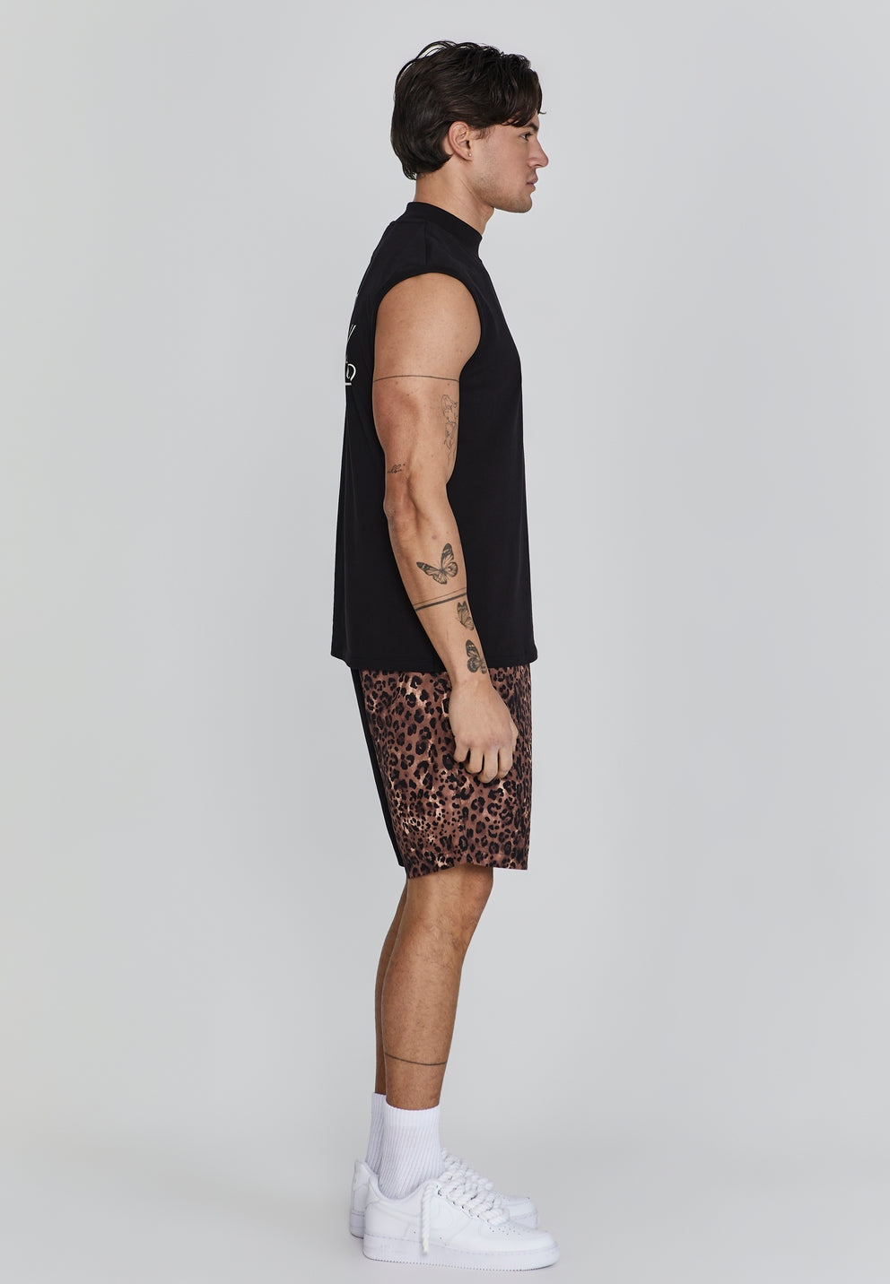 SIKSILK Spodenki krótkie męskie panterka SS-26667 Animal Print Shorts S