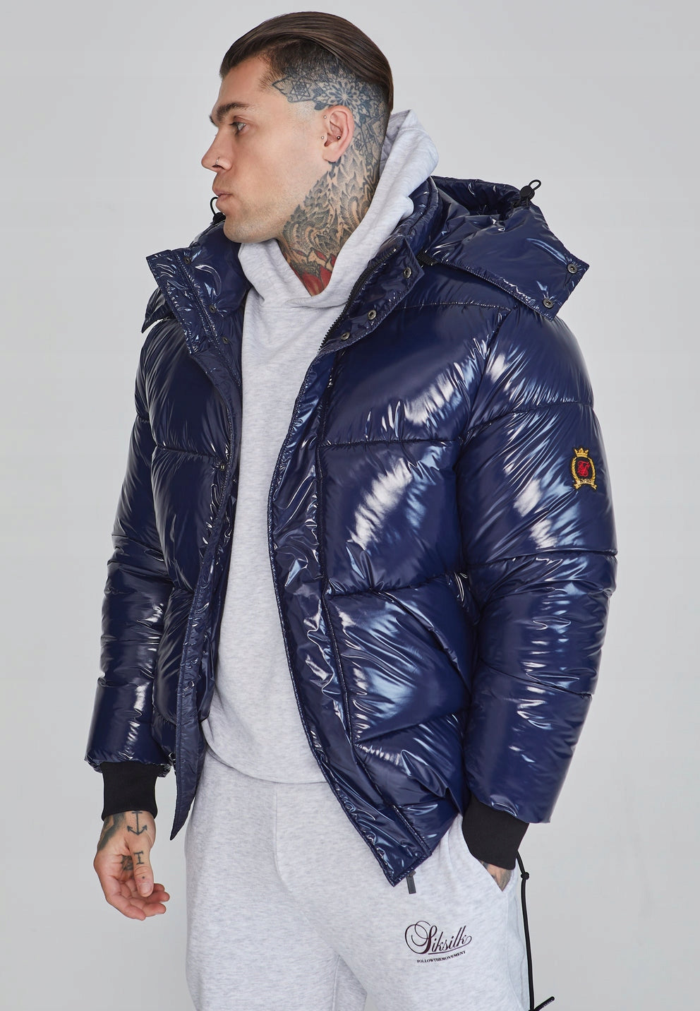 SIKSILK Kurtka męska niebieska SikSilk Puffer Jacket SS-26730 rozmiar L