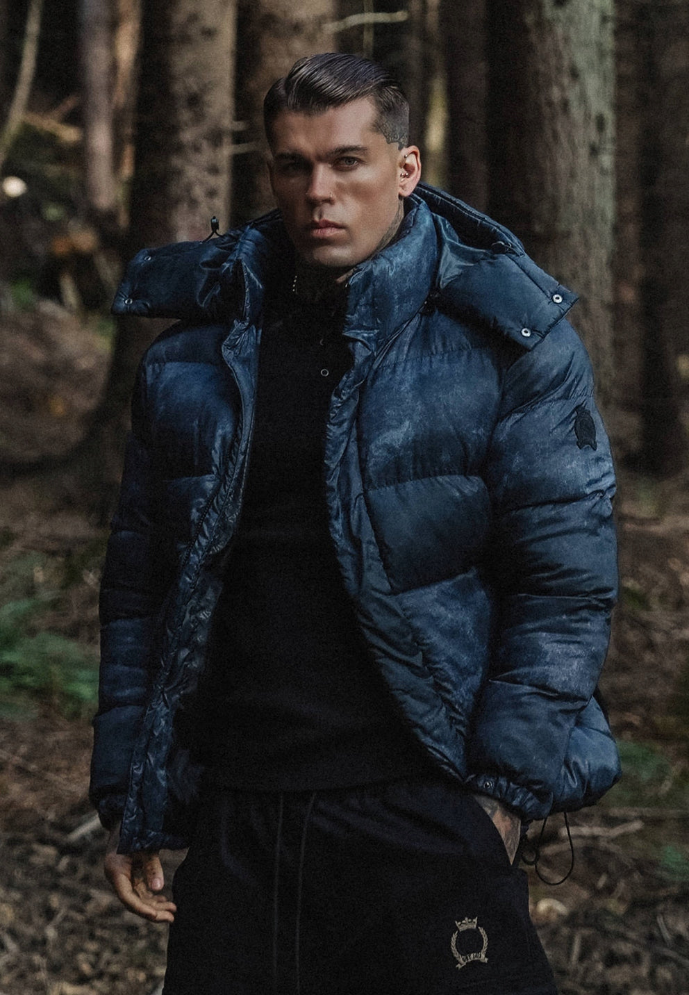 SIKSILK Kurtka zimowa męska szara SikSilk Puffer Jacket SS-27471 rozmiar S