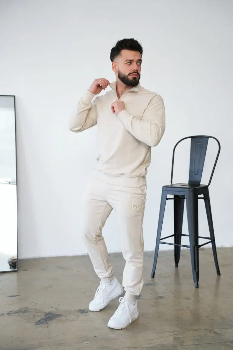 Bluza męska BG Berlin jasny beż BRANDENBURG ROZMIAR L KOŁNIERZYK