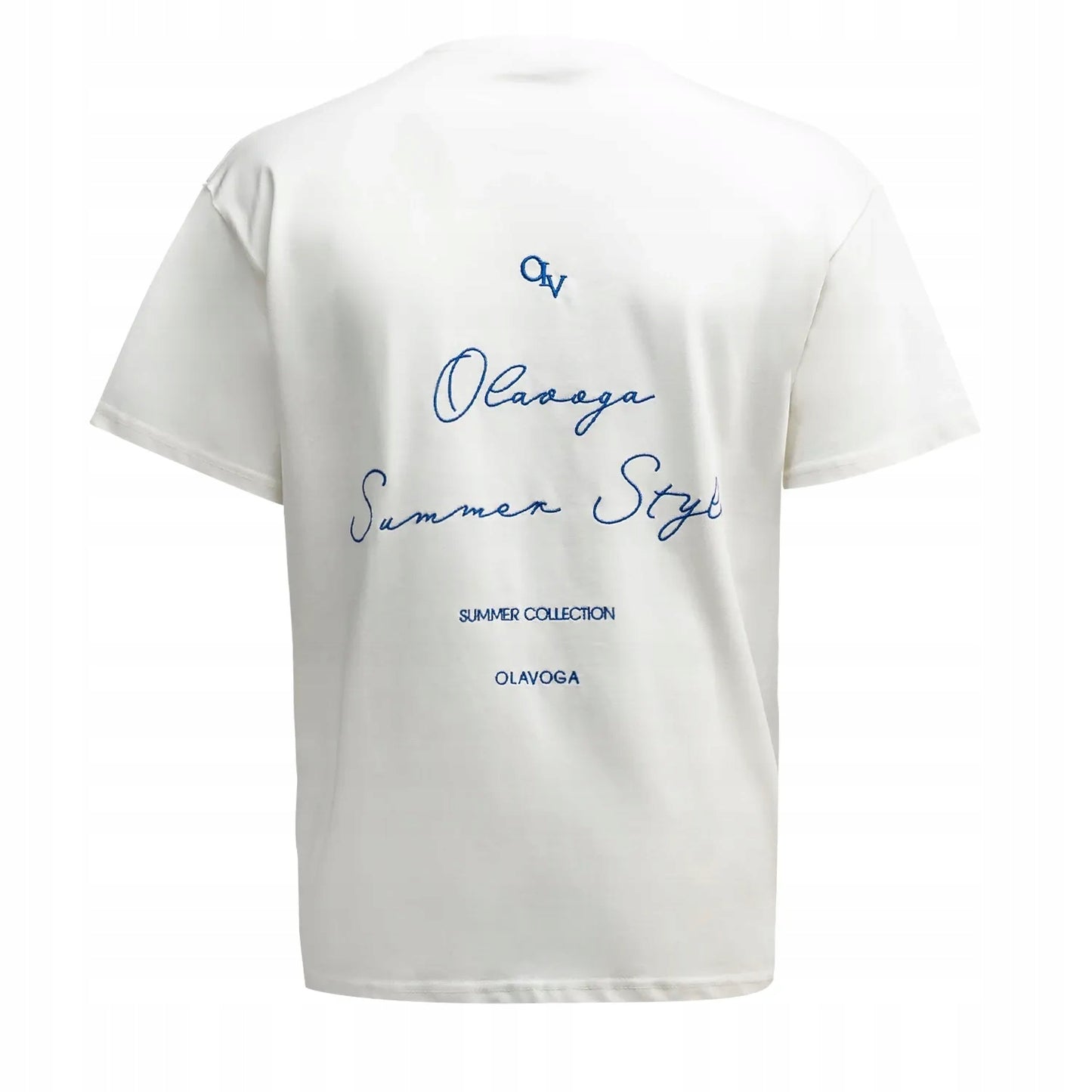 T-shirt męski z logo OLAVOGA Men BLUE HARMONY - ecru (Rozmiar: M) biały