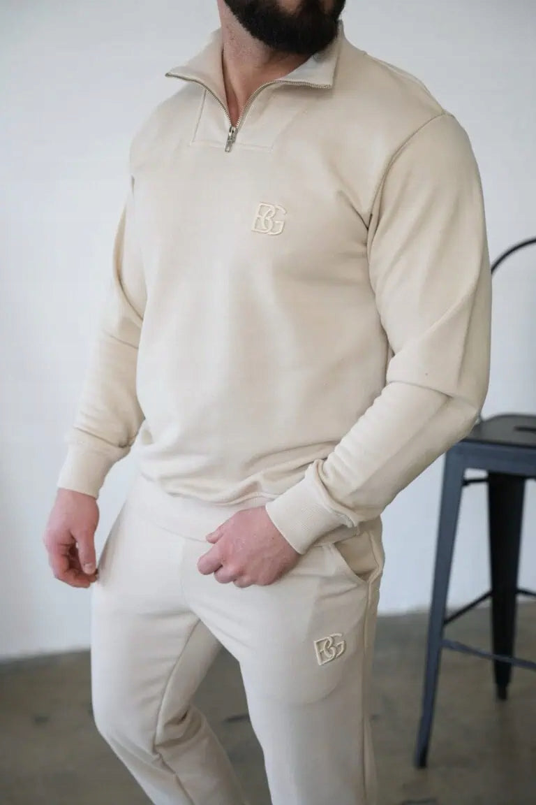 Bluza męska BG Berlin jasny beż BRANDENBURG ROZMIAR L KOŁNIERZYK