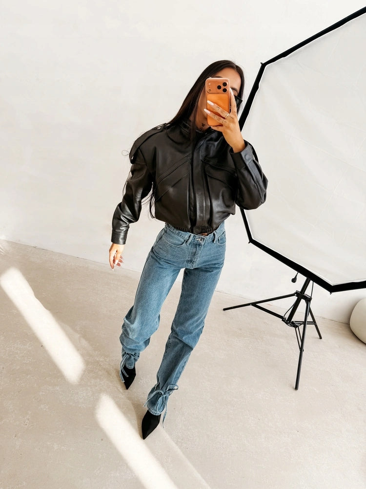 Spodnie damskie OLAVOGA REIRY 2026 niebieskie - ROZMIAR M JEANS