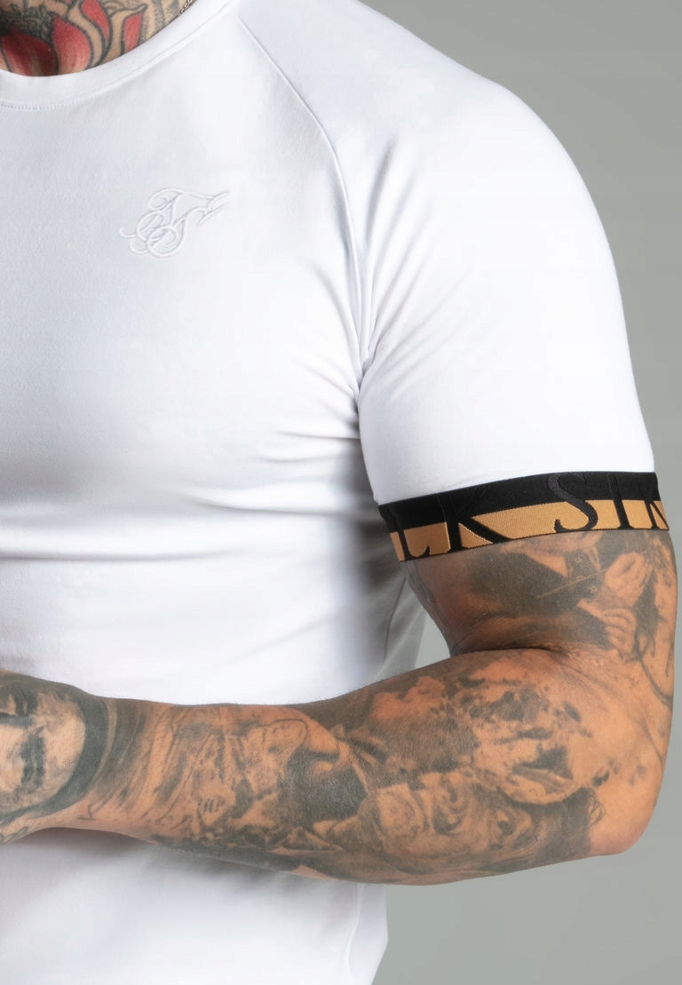SIKSILK T-shirt męski biały SS-27393 Tech T-shirt rozmiar XL