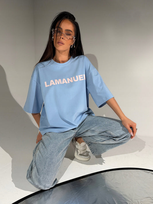 T SHIRT DAMSKI BLANK NIEBIESKI LA MANUEL ROZM. UNIWERSALNY BABY BLUE