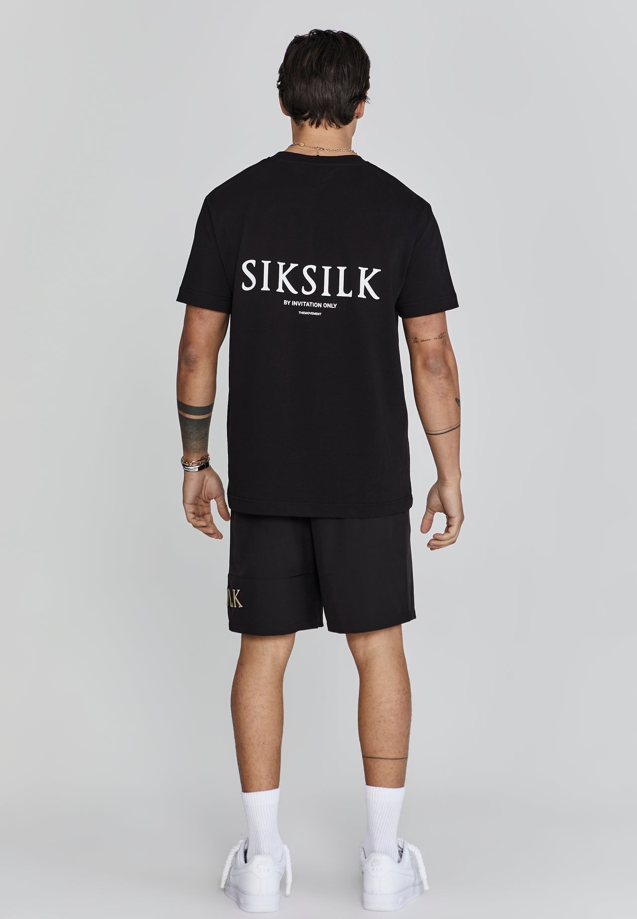 SIKSILK krótkie spodenki męskie czarne z siatką kąpielowe SS-26575 XL