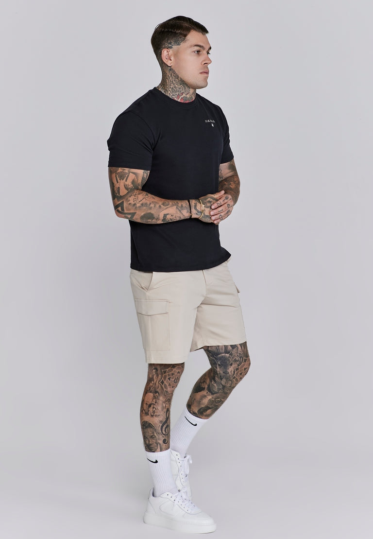 SIKSILK T-shirt męski czarny SS-27501 Relaxed Fit T-Shirt rozmiar L