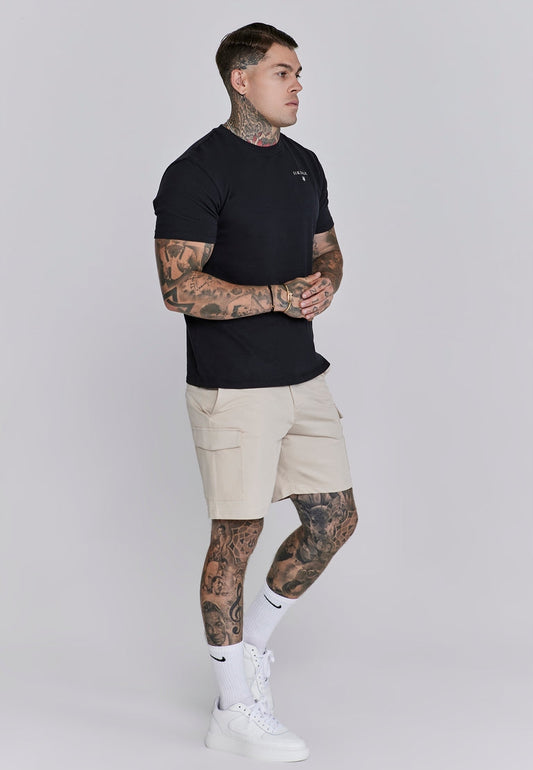 SIKSILK T-shirt męski czarny SS-27501 Relaxed Fit T-Shirt rozmiar L