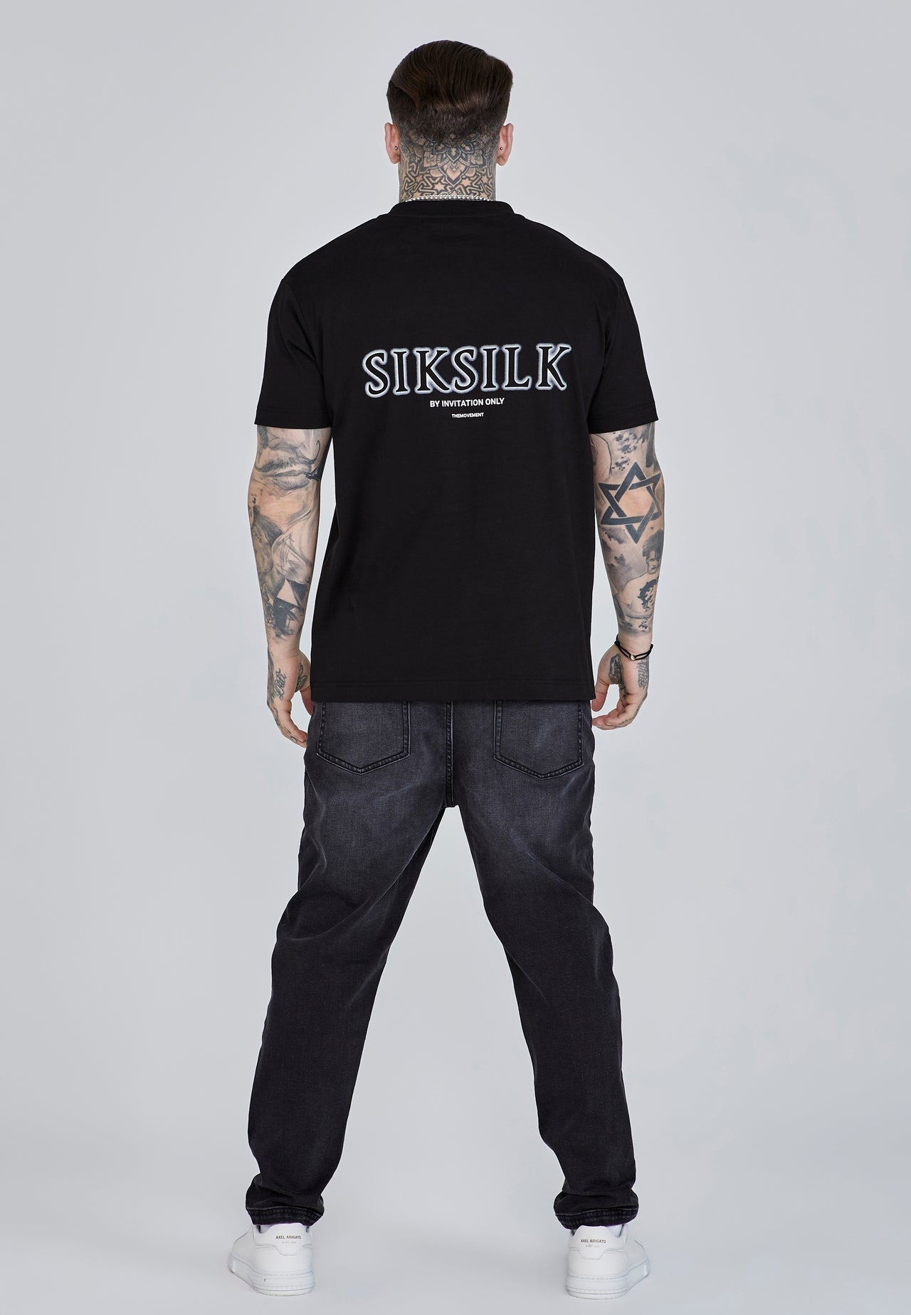 SIKSILK T-shirt męski czarny SS-27075 koszulka Graphic T-shirt rozmiar S