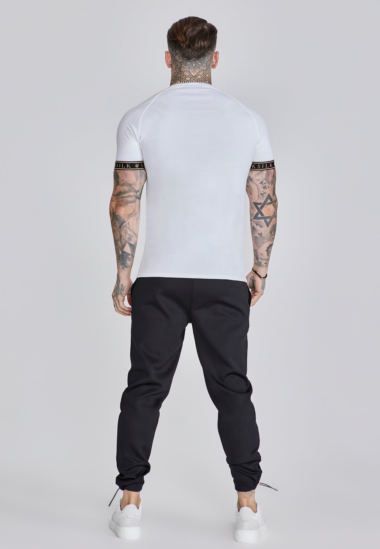 SIKSILK T-shirt męski biały SS-27716 Tech T-shirt rozmiar M