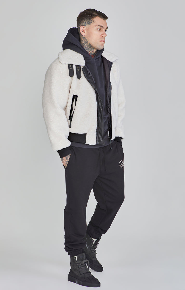 SIKSILK Kurtka męska SikSilk Bomber Jacket Ecru SS-26731 rozmiar M