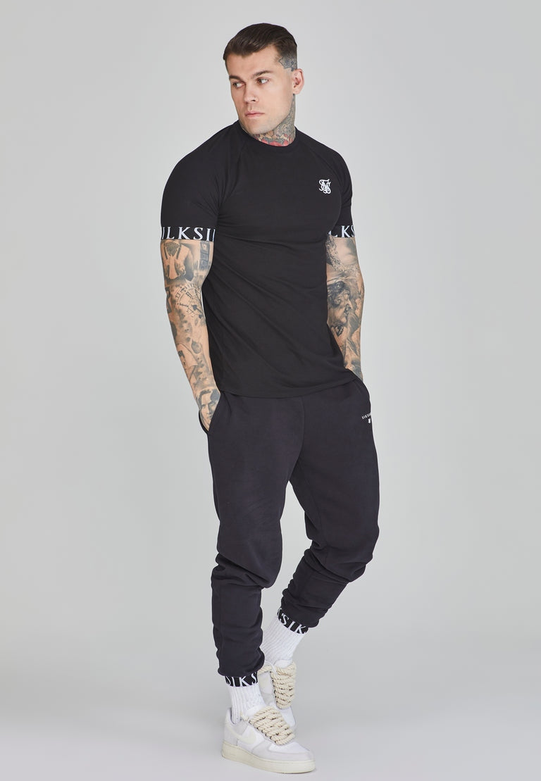 SIKSILK T-shirt męski czarny SS-26861 Tech T-shirt rozmiar S