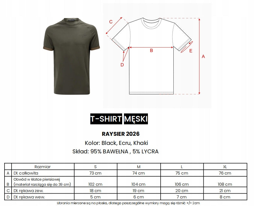 OLAVOGA T-shirt męski O LA VOGA RAYSIER 2026 czarny rozmiar M