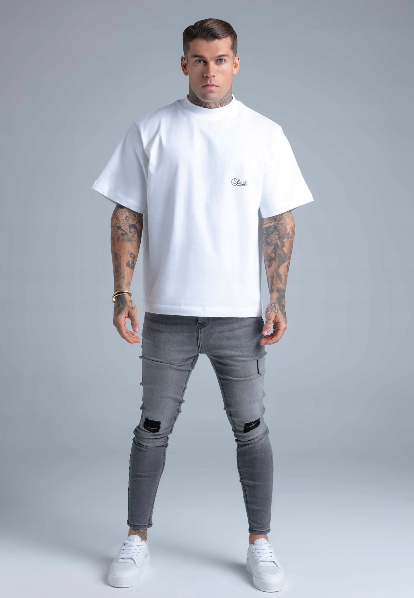 SIKSILK Spodnie Jeansy męskie czarne Skinny Jeans SS-28644 rozmiar 40 XXXL