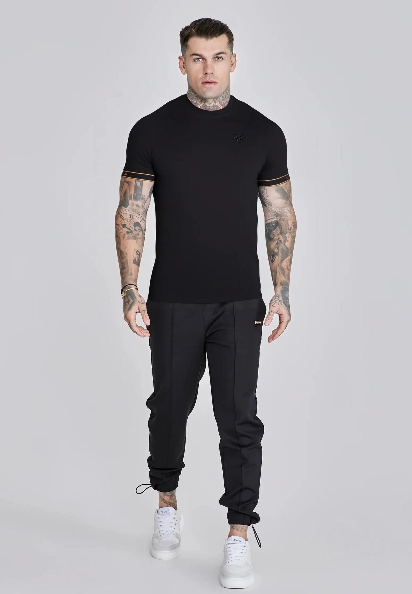 SIKSILK T-shirt męski czarny SS-28219 Tech T-shirt rozmiar L PREMIUM