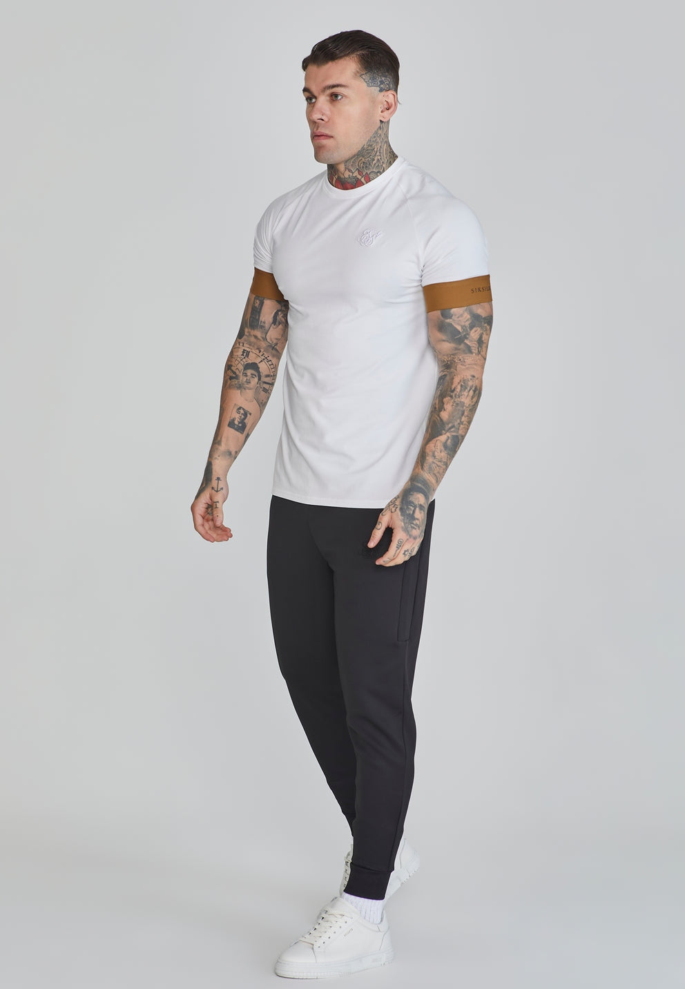 SIKSILK T-shirt męski biały SS-26572 koszulka Tech T-shirt rozmiar XL