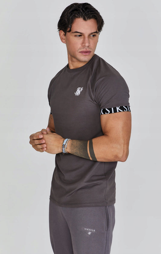 SIKSILK T-Shirt męski szary Tech T-Shirt SS-26774 rozmiar S