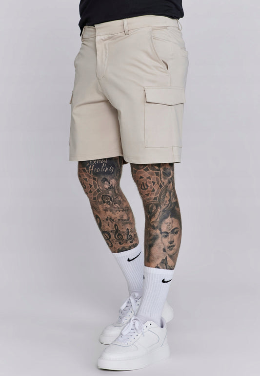 SIKSILK Spodenki męskie beżowe Cargo Shorts BEŻ SS-26480 rozmiar XL / 36