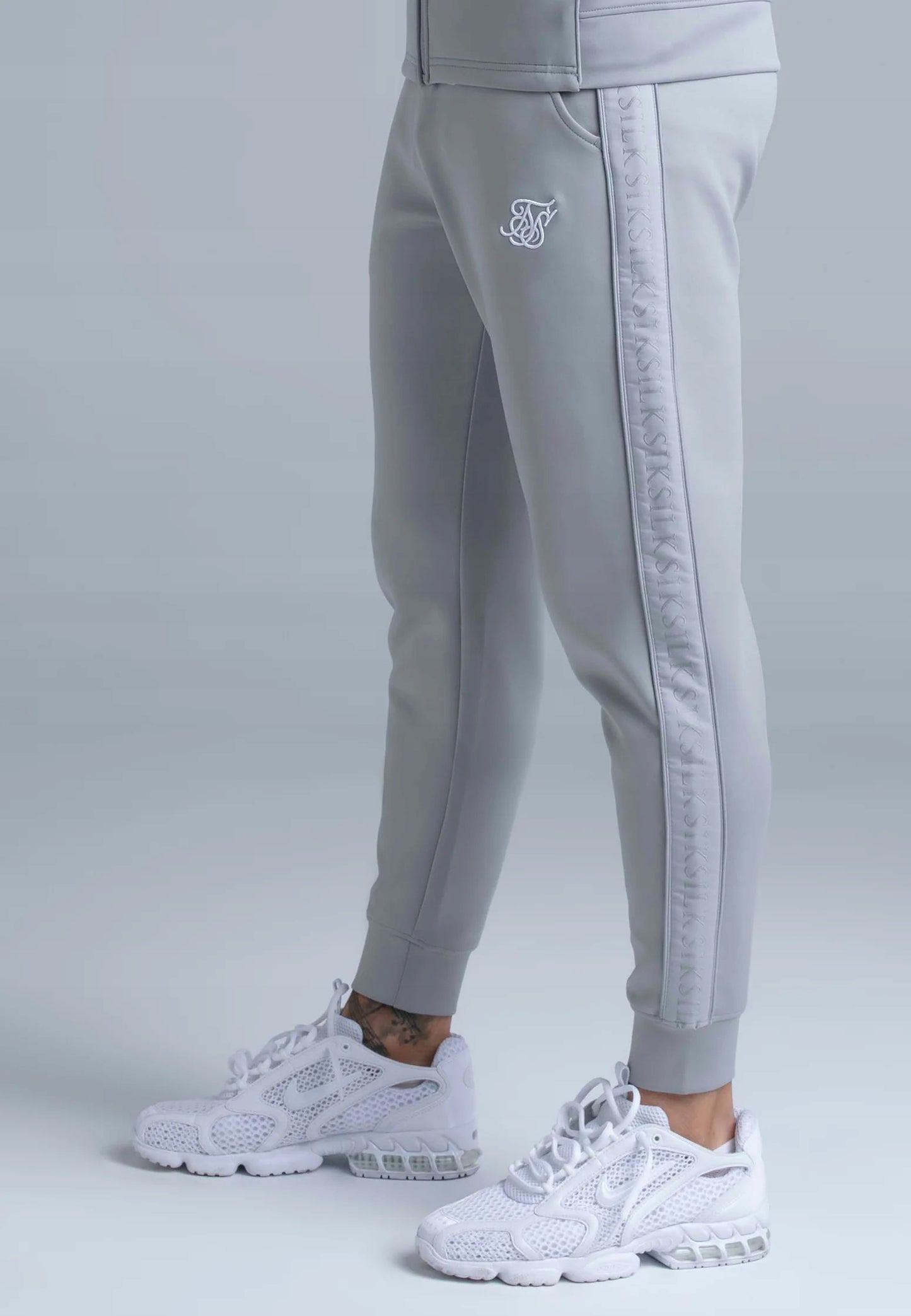 SIKSILK dresy męskie Hoodie and Joggers Set SS-28330 szare rozmiar XL
