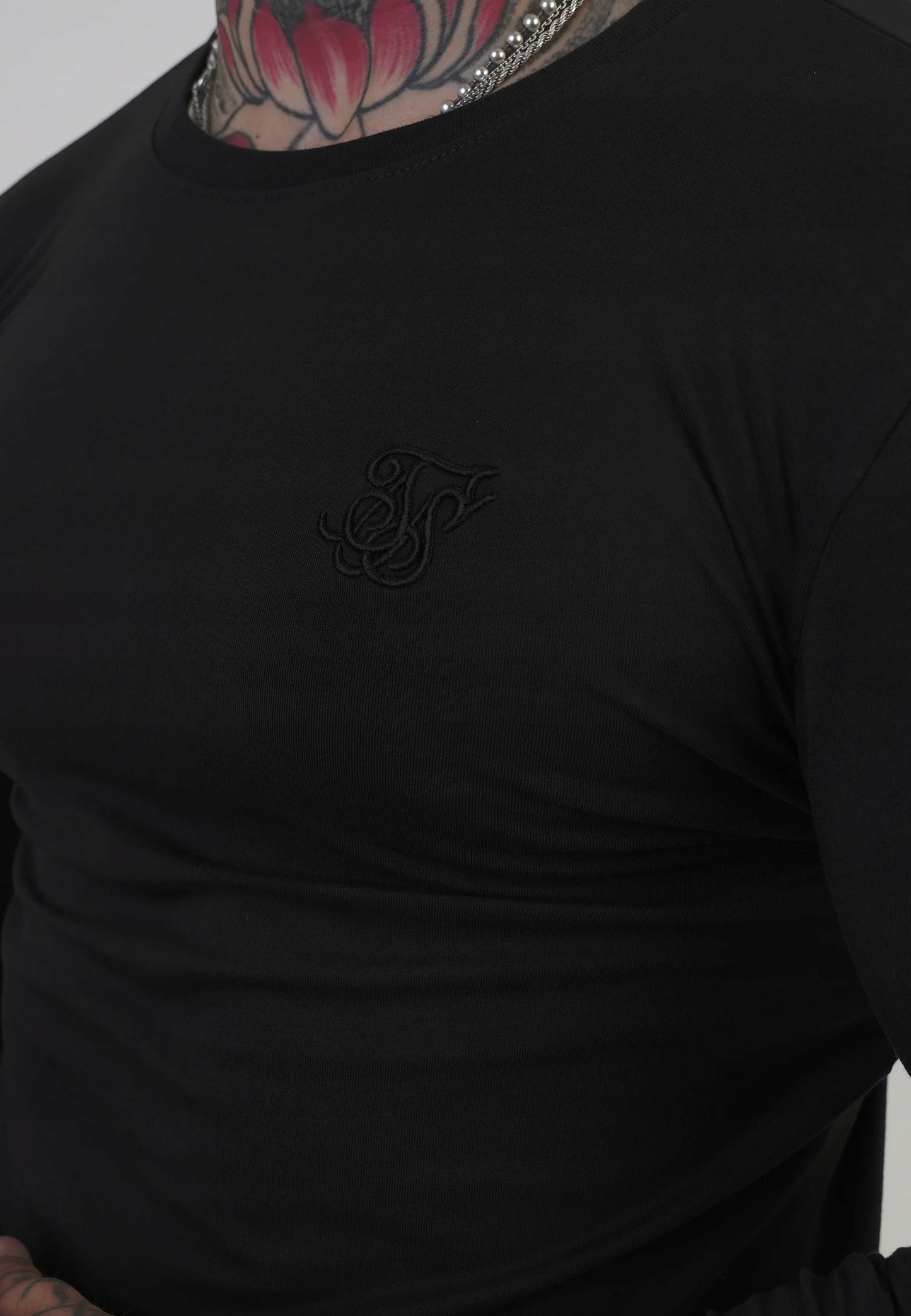 SIKSILK koszulka z długim rękawem Long Sleeve T-Shirt SS-28354 czarny XXL