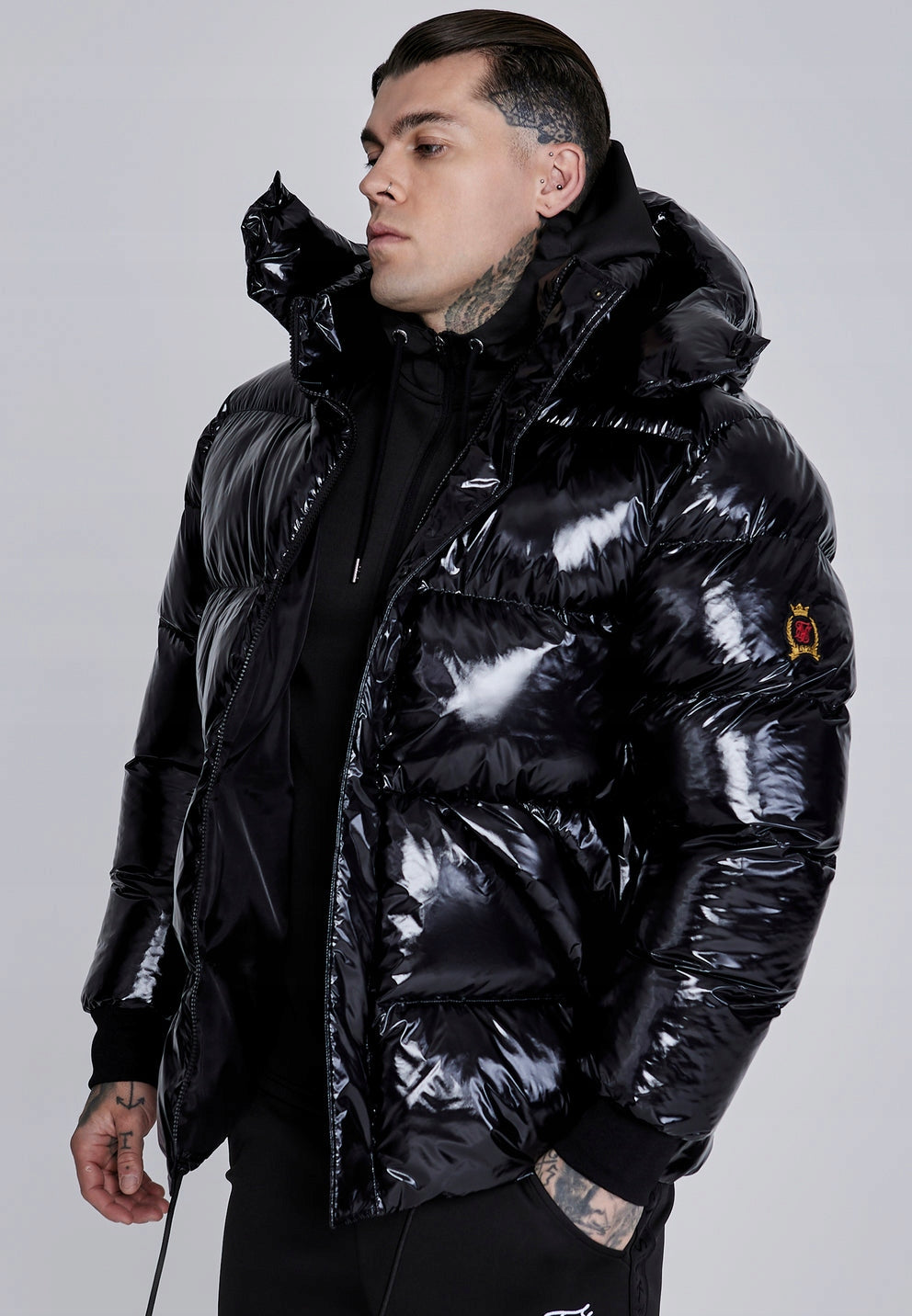 SIKSILK Kurtka męska SikSilk High Shine Puffer Jacket SS-28238 rozmiar L