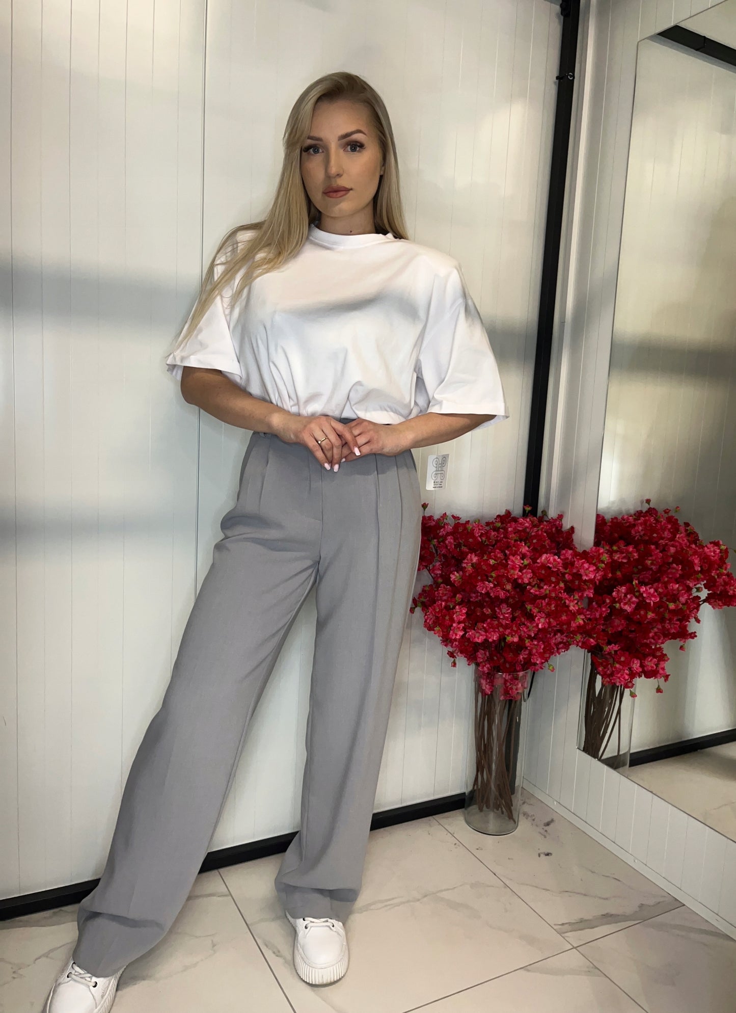 spodnie casual szare belluci S