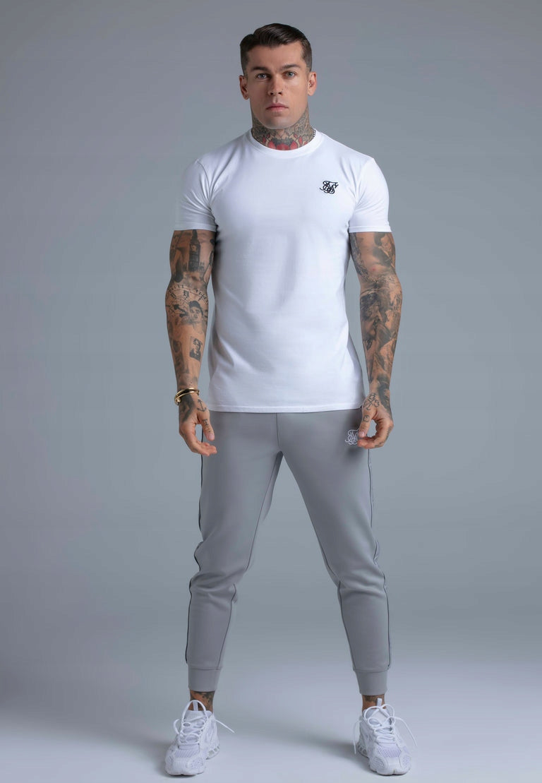 SIKSILK T-Shirt męski biały klasyczny Essentials T-Shirt SS-28609 r. XL