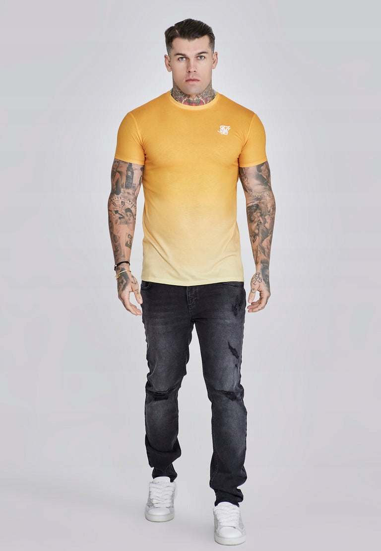 SIKSILK T-shirt męski pomarańczowy SS-27228 koszulka Fade T-shirt rozmiar L