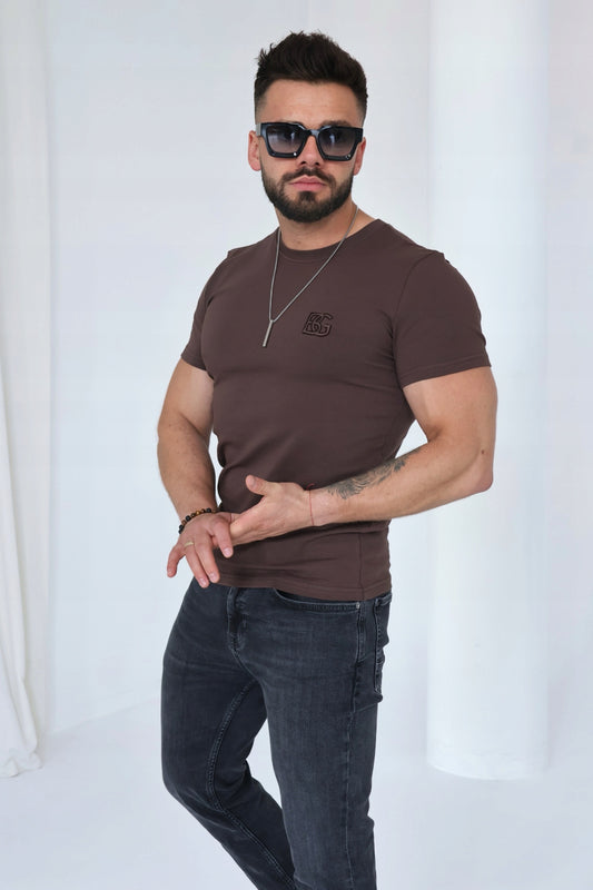 Brandenburg Couture T-SHIRT MĘSKI BG BOND | CZEKOLADA brązowy rozmiar XL