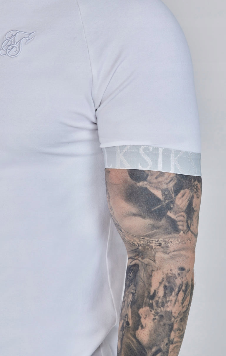 SIKSILK T-Shirt męski biały Tech T-Shirt SS-27090 rozmiar XL