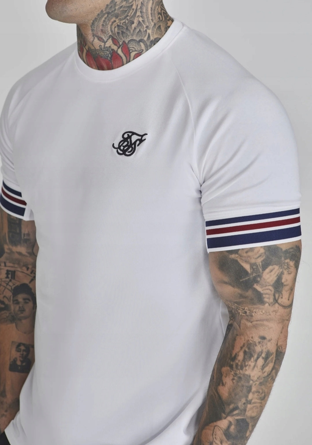 SIKSILK T-shirt męski biały SS-26608 koszulka Tech T-shirt rozmiar XL