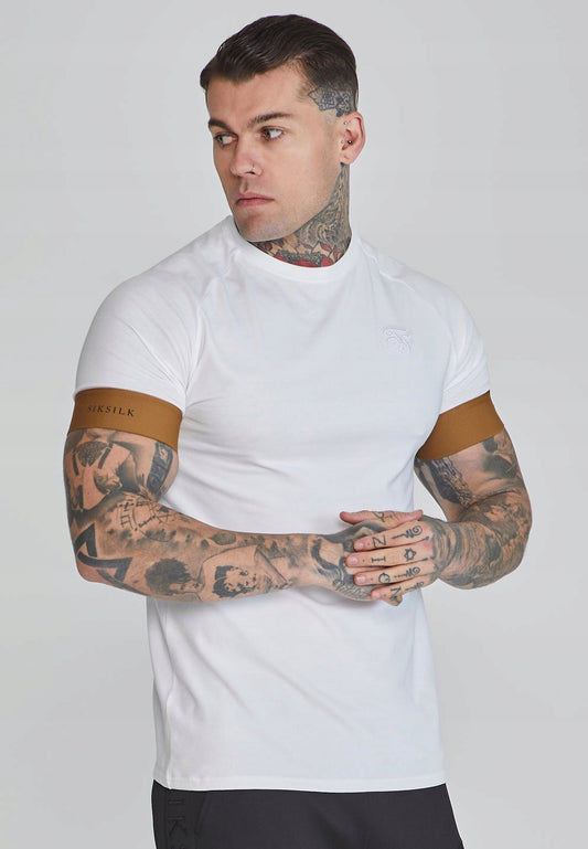 SIKSILK T-shirt męski biały SS-26572 koszulka Tech T-shirt rozmiar XL