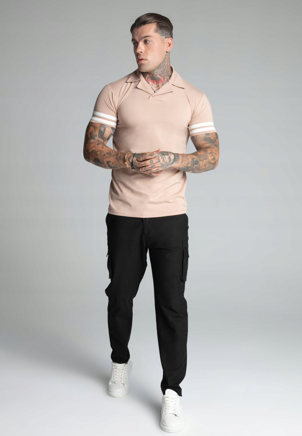 SIKSILK Koszulka Polo brązowa SikSilk Tournament Revere Polo SS-27528 M