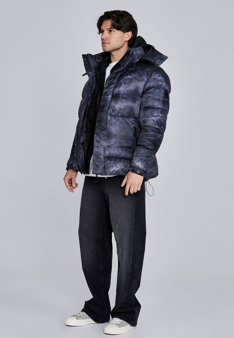 SIKSILK Kurtka zimowa męska szara SikSilk Puffer Jacket SS-27471 rozmiar M