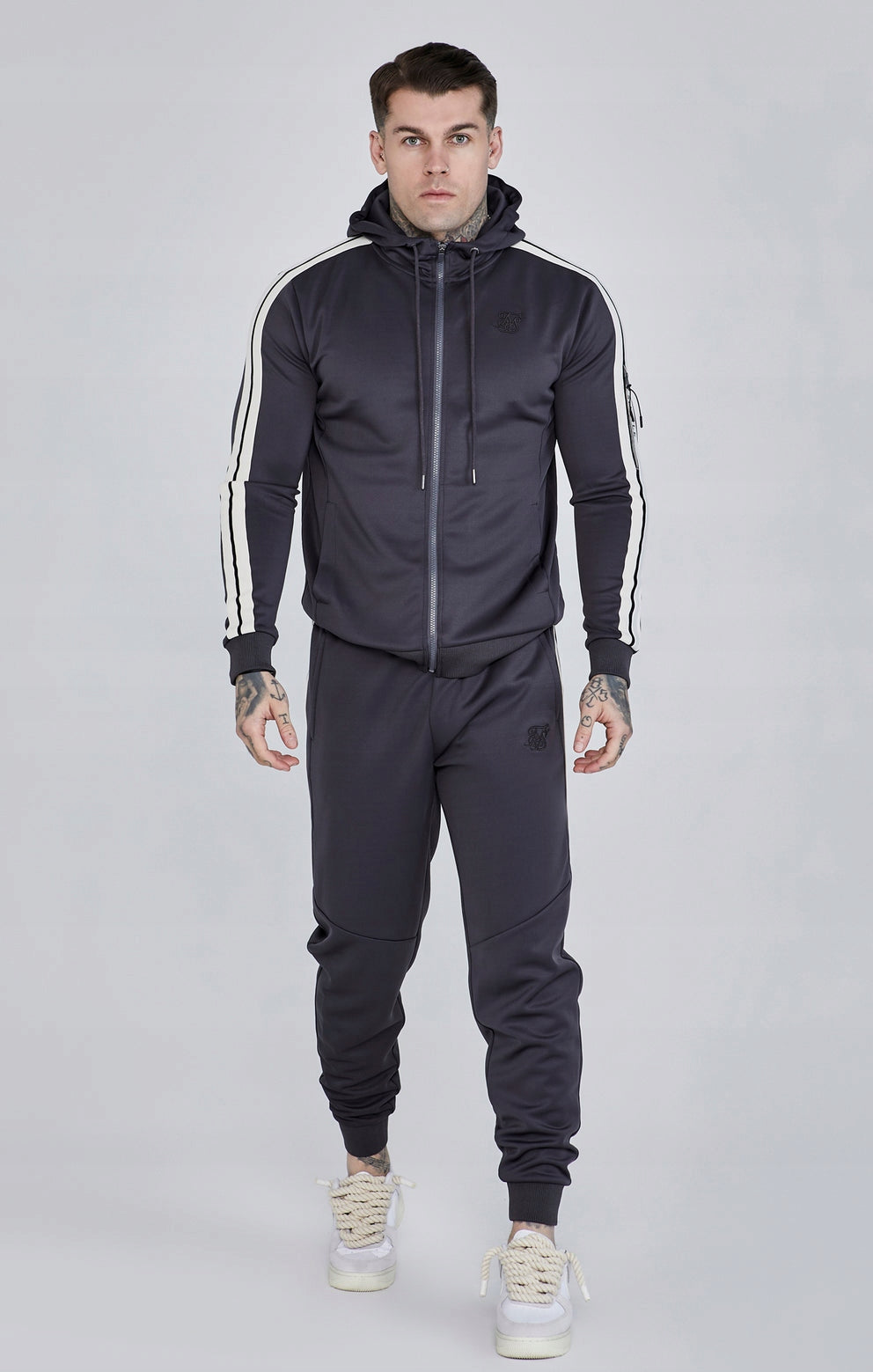 SIKSILK Bluza męska rozpinana szara SS-27007 rozmiar S