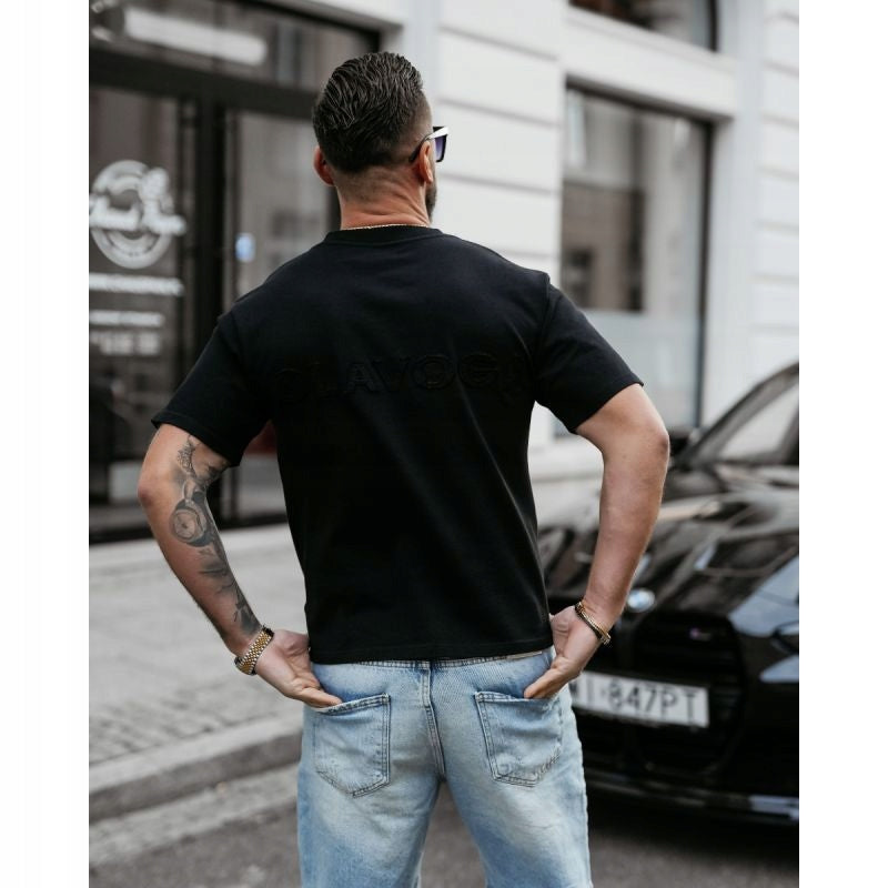 T-shirt męski OLAVOGA Men SHADOW LUXE - Czarny rozmiar M