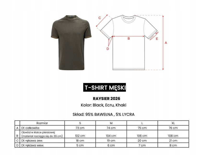 OLAVOGA T-shirt męski O LA VOGA RAYSIER 2026 KHAKI rozmiar S