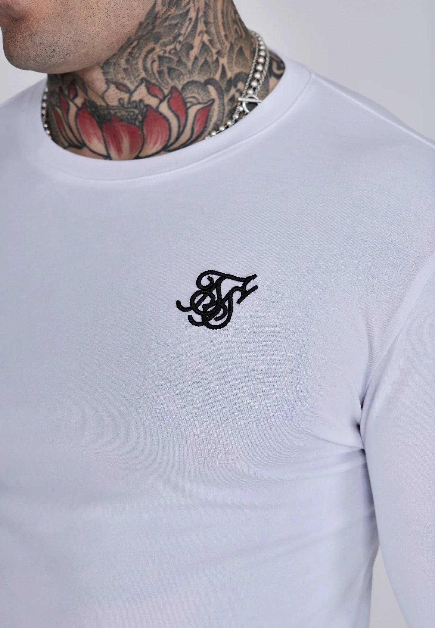 SIKSILK koszulka z długim rękawem Long Sleeve T-Shirt SS-28462 biała L
