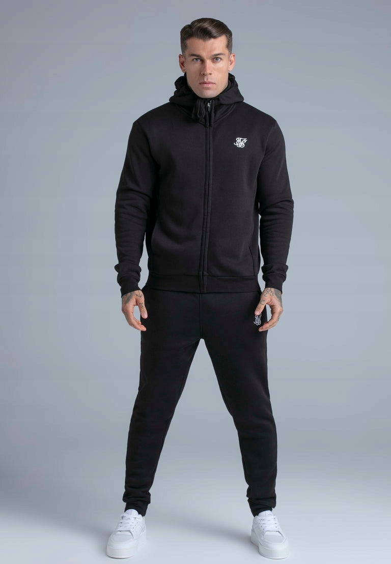 SIKSILK Bluza z Kapturem Rozpinana Essentials Zip Hoodie SS-28338 czarna XL