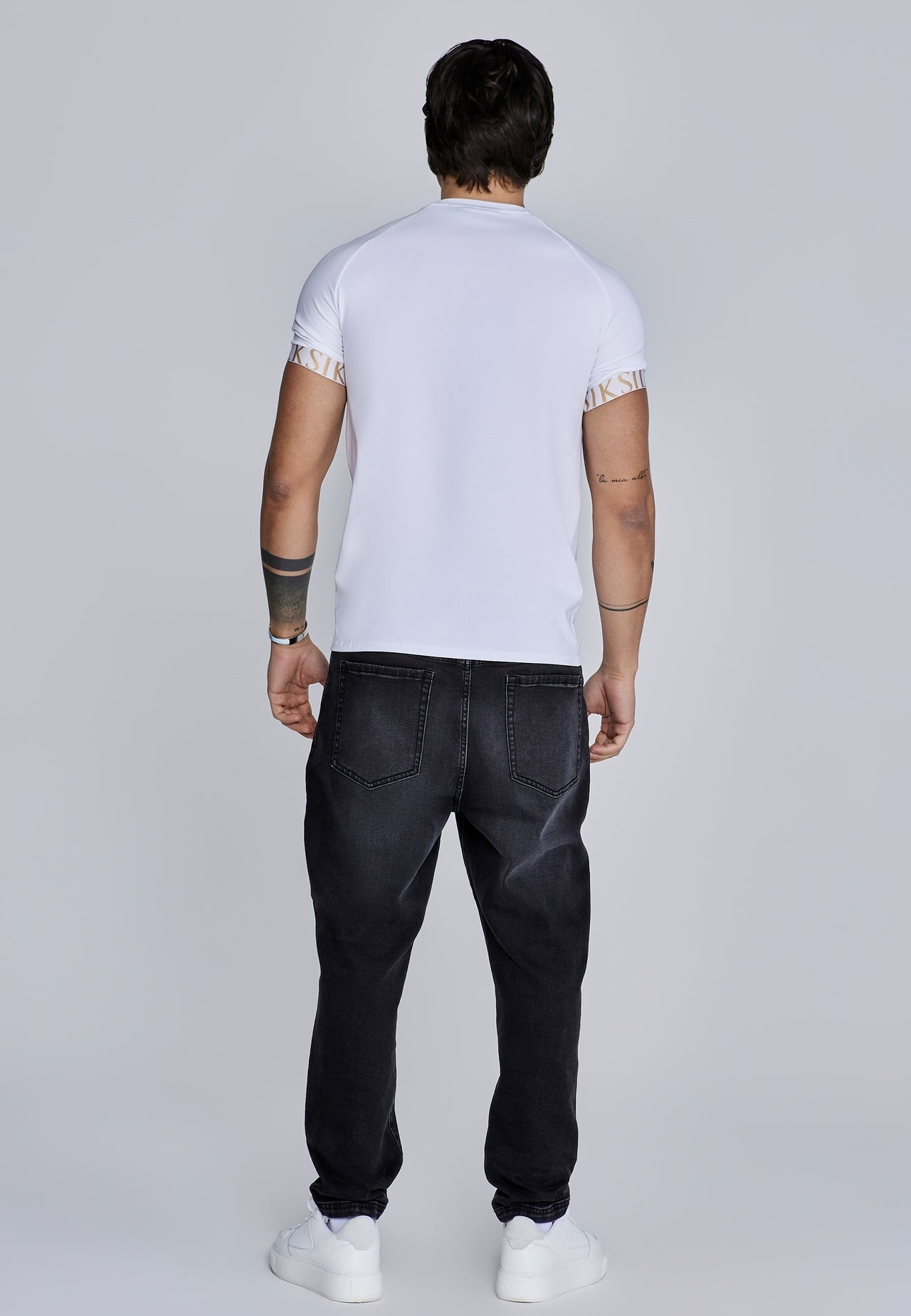 SIKSILK T-shirt męski biały SS-28084 Tech T-shirt rozmiar XL