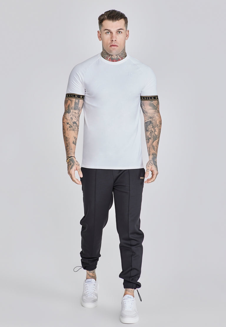 SIKSILK T-shirt męski biały SS-27716 Tech T-shirt rozmiar M