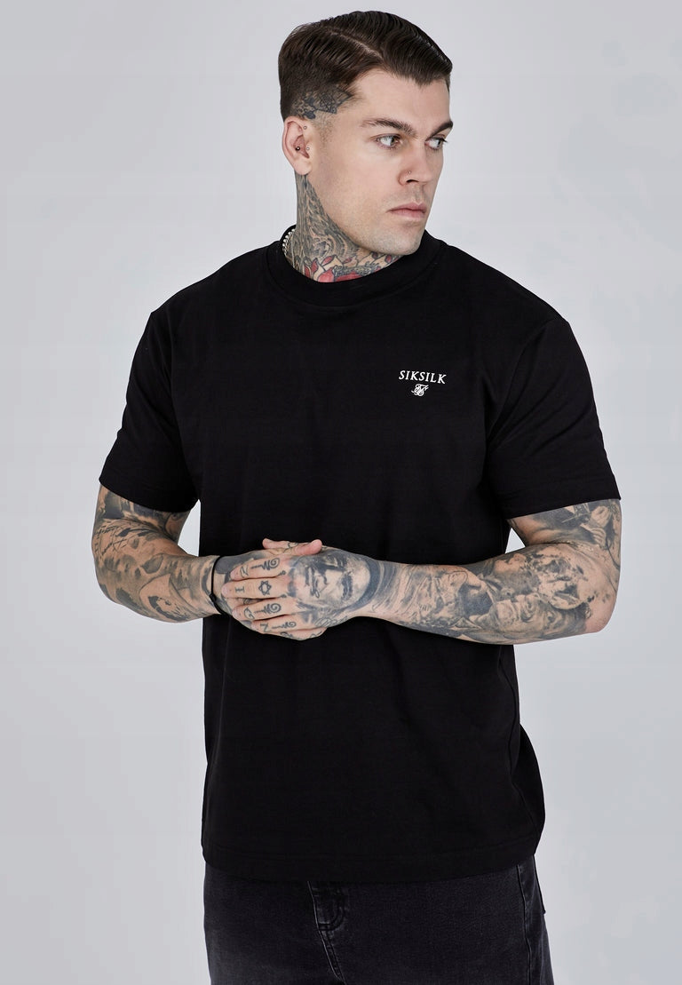 SIKSILK T-shirt męski czarny SS-27075 koszulka Graphic T-shirt rozmiar S