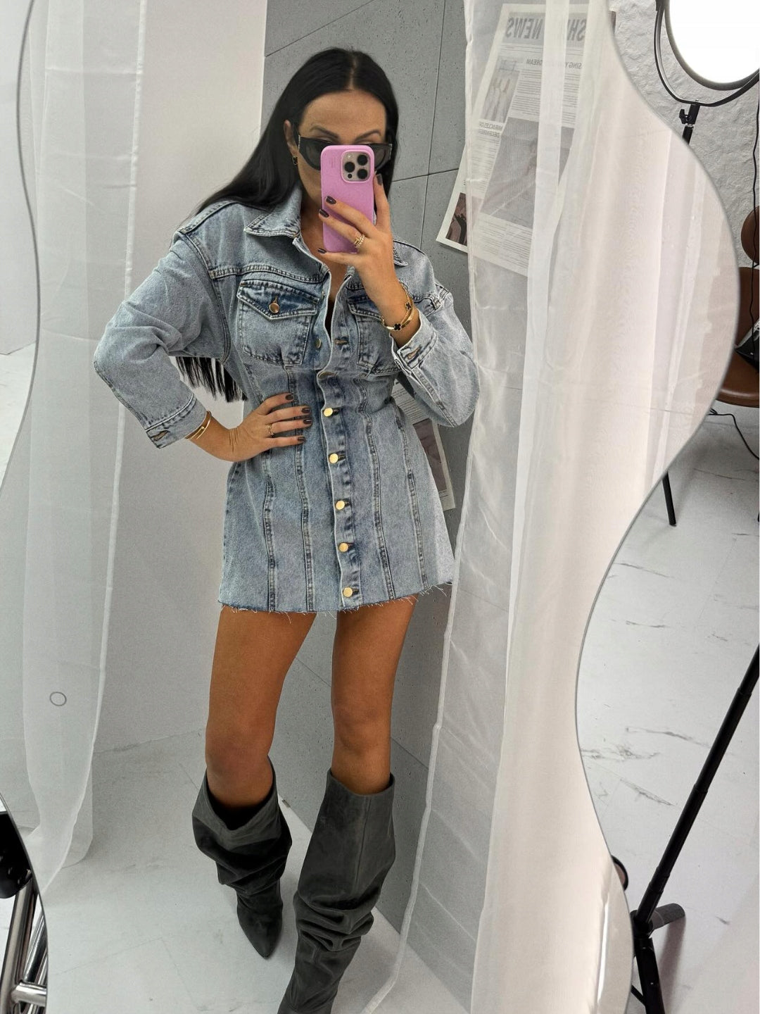 SUKIENKA JEANSOWA LA MILLA JEANS NIEBIESKA ROZMIAR M LAMILLA