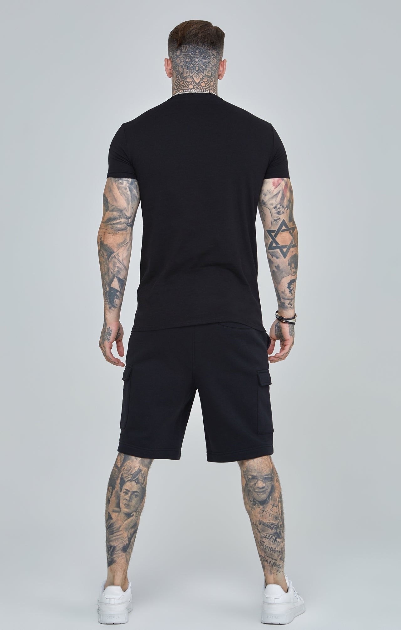 SIKSILK krótkie spodenki męskie czarne SS-24870 rozmiar XL